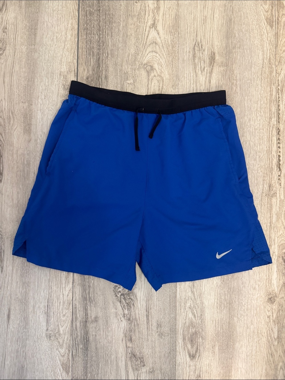 Nike Boys Blue Athletic Shorts with Black Waistband
